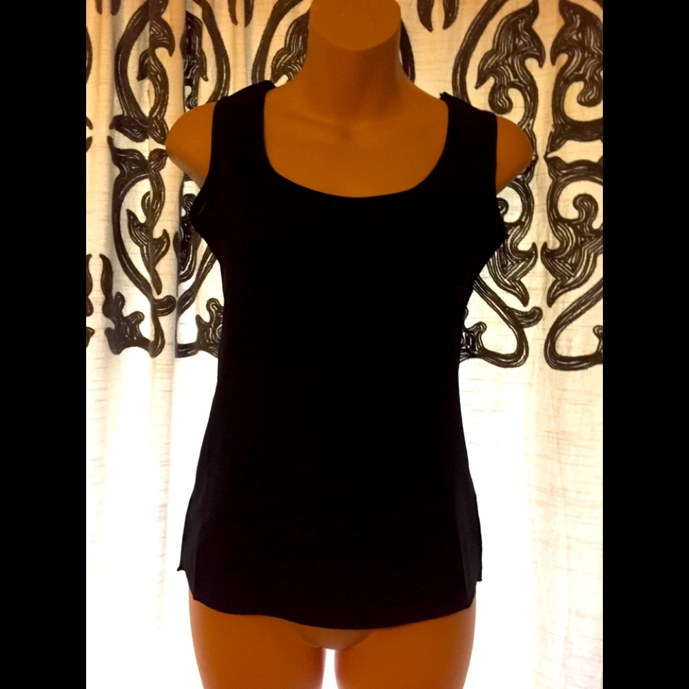 Livagirl basic black tank top small NWT